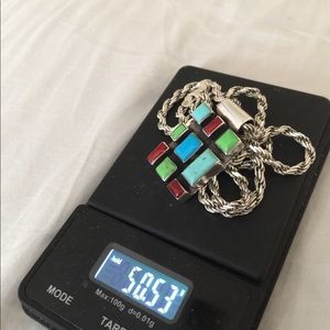 Turquoise and heavy sterling silver